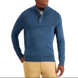 Club Room | Men’s Button Mock Ribbed Neck Sweater w/ 4 Button Closure NWT🏷️